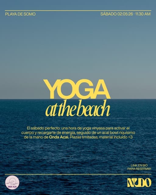 YOGA AT THE BEACH- NUDO x Onda Açai